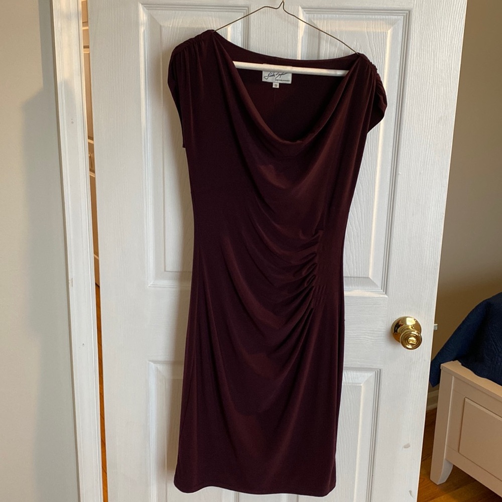 Casual dress Maroon in color